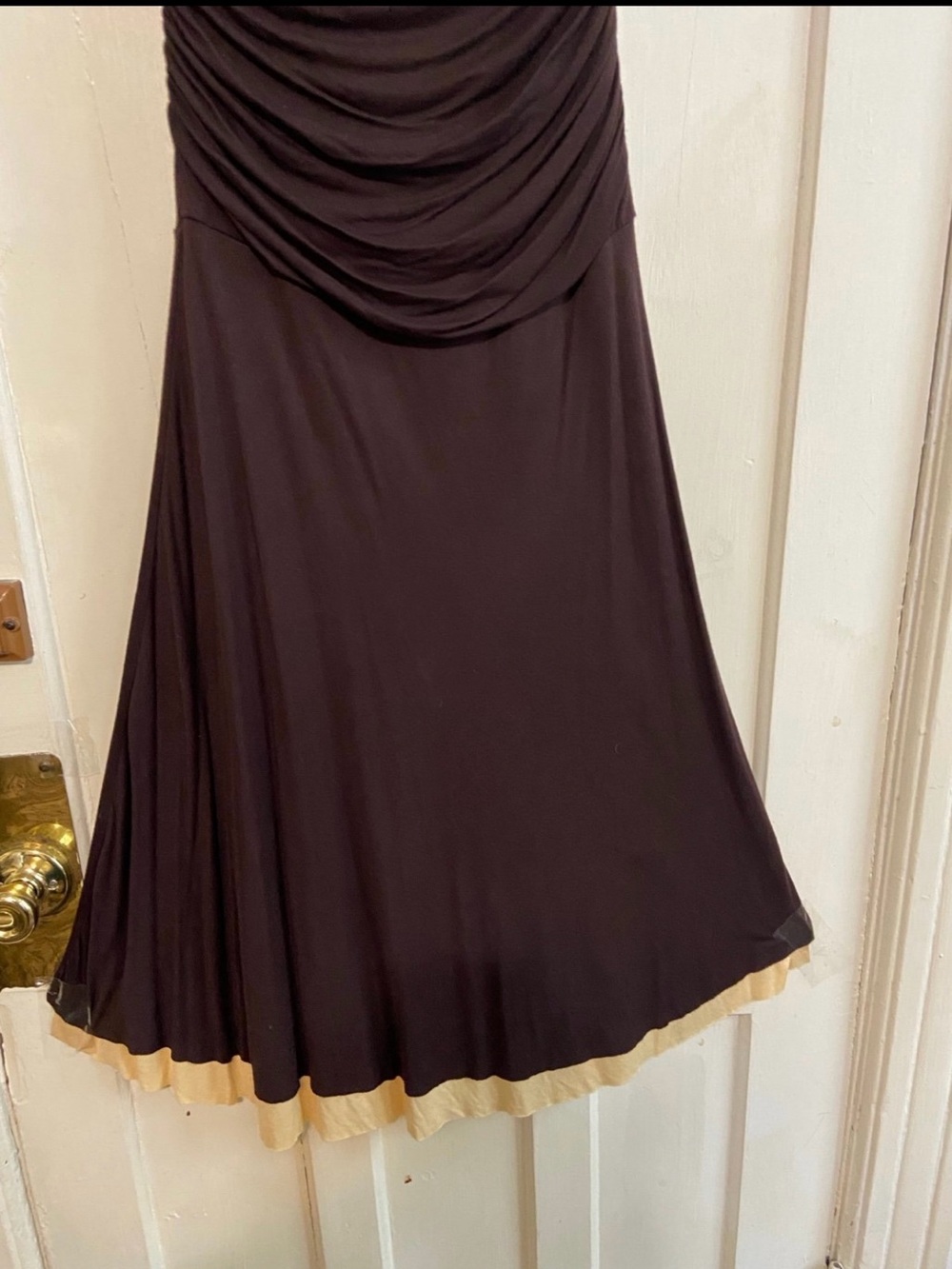Michael Michael Kors halter with built in necklace brown & beige layers dress M - Picture 4 of 12